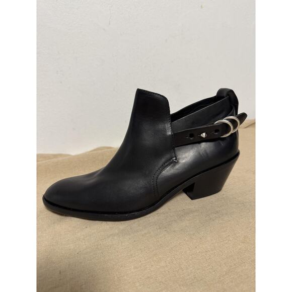Rag & Bone Boots Womens Size EU 40/41 Black Leather Harness Western Ankle Italy - Picture 1 of 10